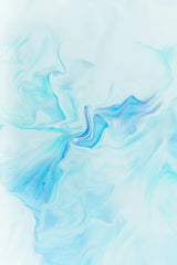 Cyan Color Oil Spread Abstract Wall Art