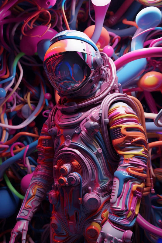 Pink Astronaut fantasy background Wall Art - beink online art store