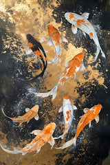 Realistic Koi Fish Painting Wall Art