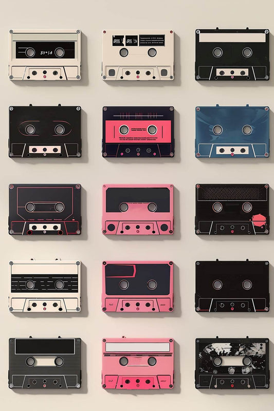 Retro Cassette Tapes Wall Art - beink online art store