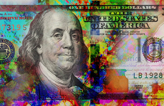 Benjamin Franklin on Dollar Wall Art - beink online art store