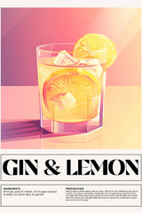 Lemon Gin Drink Wall Art