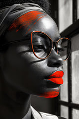 Cat Eye Glasses With Red Frame Wall Art