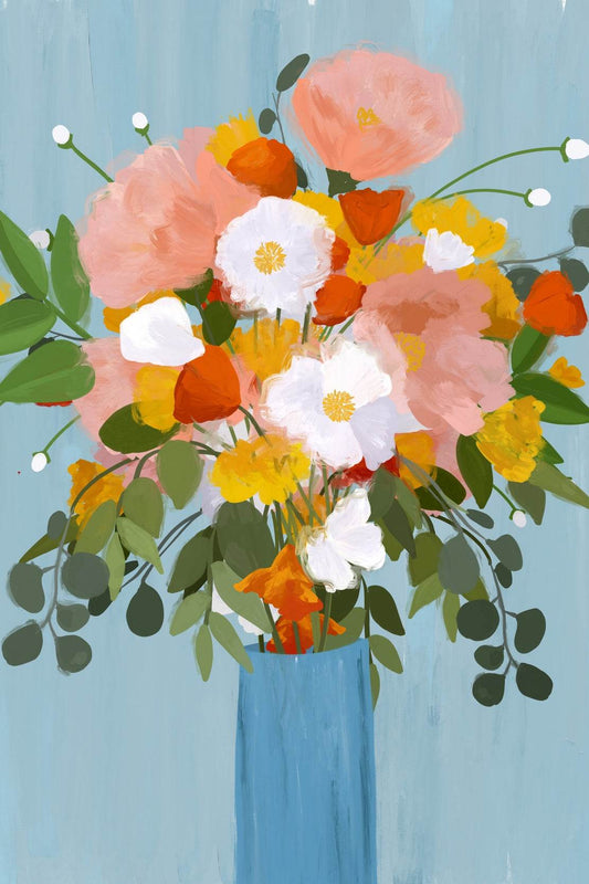 Painting Beautiful Flowers in A Vase Wall Art - beink online art store