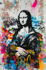 Mona Lisa Graffiti Style Wall Art