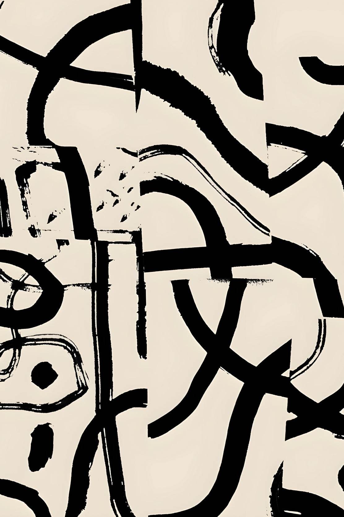 Black Ink Scribble Modern Wall Art - beink online art store