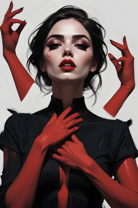 Lady with Vampire Theme Wall Art - beink online art store