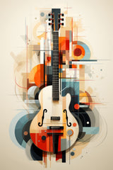 Guitar With Graphic Design Wall Art