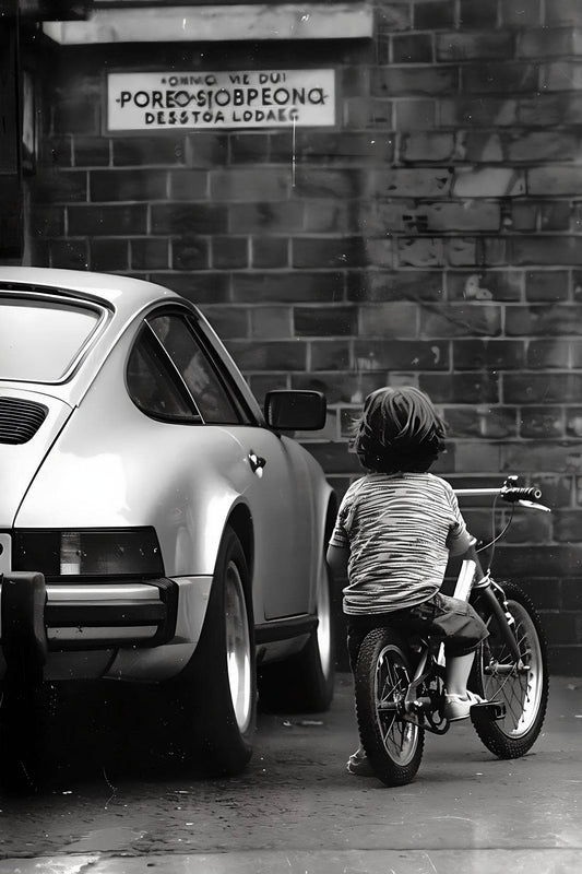 Kid With Porsche 911 Wall Art - beink online art store