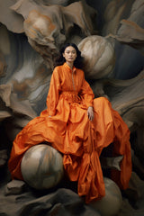 The Serena Maxi Dress in Bright Orange Wall Art