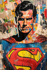 Painting of Superman Premium Wall Art