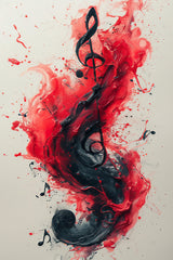 Red Musical Note Wall Aert