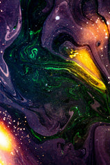 Galaxy with Oil Paint Abstract Wall Art