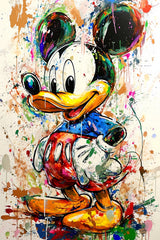 Colorful Mickey  with Oil Paint Wall Art