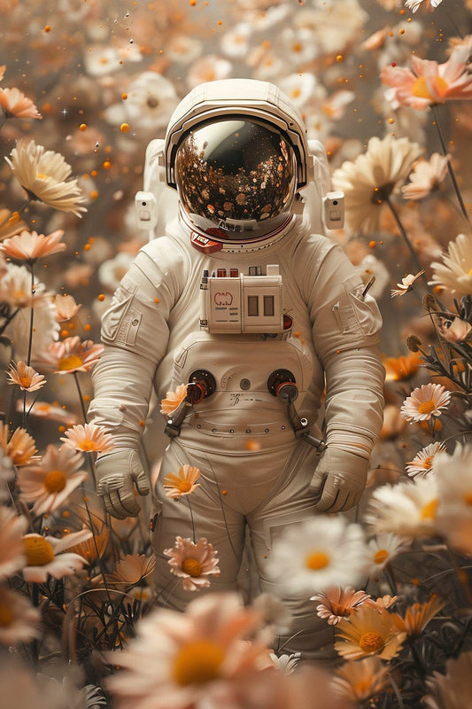 Flower astronaut art work - beink online art store