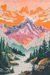 Sunset Serendipity in Mountains Wall Art