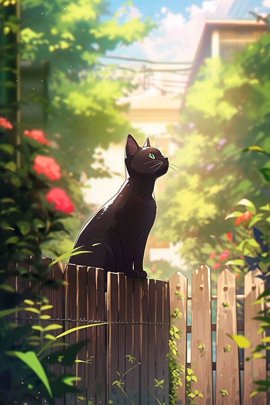 Beautiful Anime Cat Wall Art - beink online art store