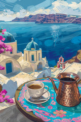 Santorini Sunrise Painting Wall Art