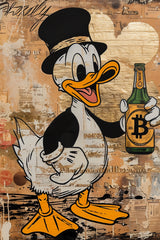 Donald Duck Holding Bottle Wall Art