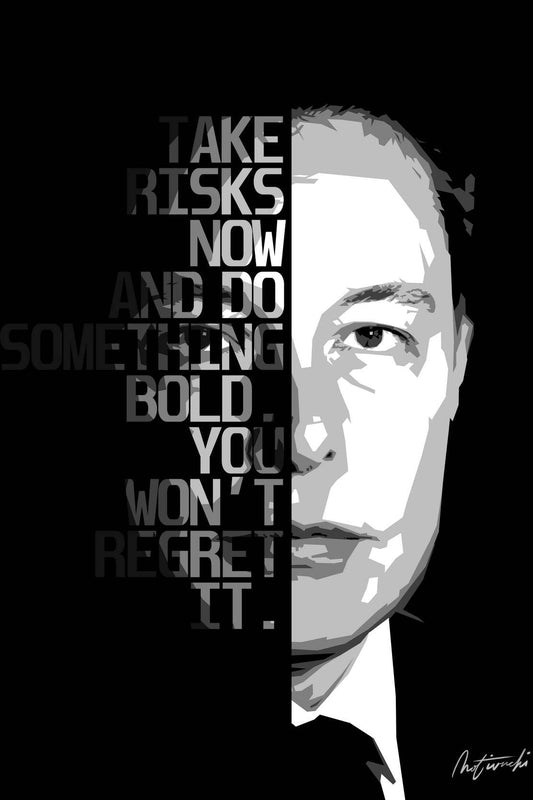 Elon Musk Motivational Quote Wall Art - beink online art store