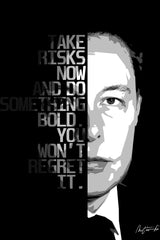 Elon Musk Motivational Quote Wall Art