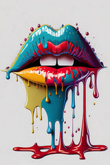 Woman Lips With Colorful Lipstick Wall Art