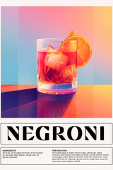 Traditional Negroni Cocktail Wall Art