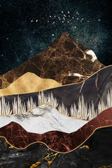 Marbled Mountain Modern Wall Art