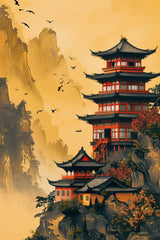 Chinese Temple Painting Wall Art