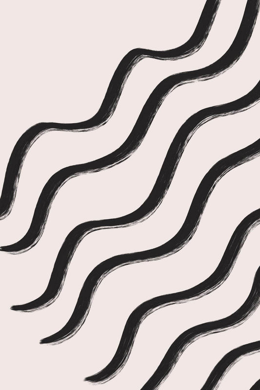 Black and White Wavy Lines Pattern Wall Art - beink online art store