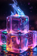 Fire Ice Cube Wall Art