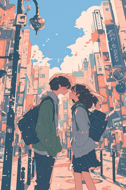 Couple Aesthetic Anime Wall Art - beink online art store