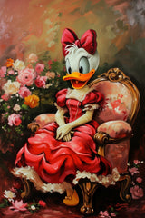 Painting of Daisy Duck Premium Wall Art