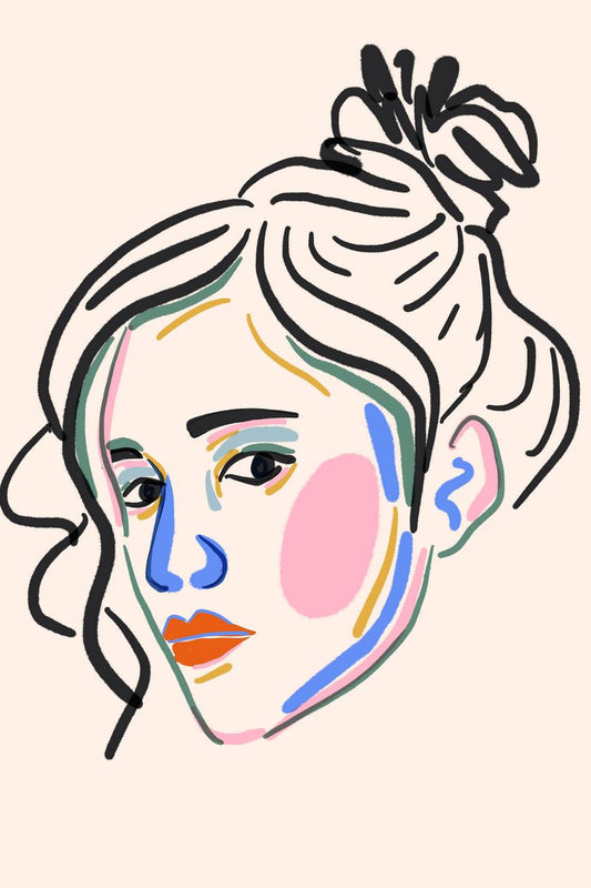 Colorful Portrait of A Woman Wall Art - beink online art store