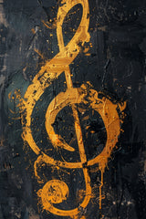 Yellow Musical Notes Wall Art