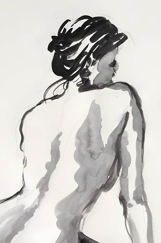 Watercolor Painting of a Lady Modern Wall Art - beink online art store