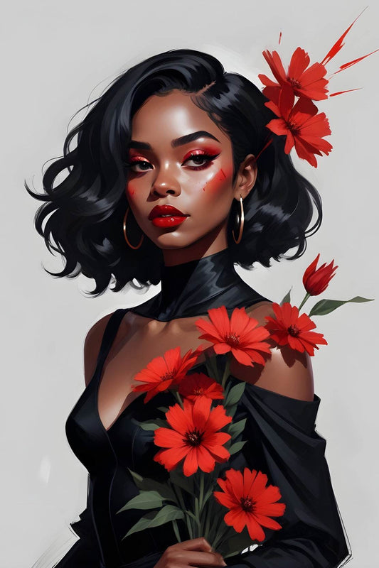 Lady in Beauty and flower Wall Art - beink online art store