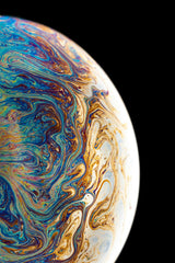 Multicolor Planet Fluid Painting Abstract Wall Art