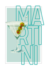 Martini Cocktail With Green Olives Wall Art