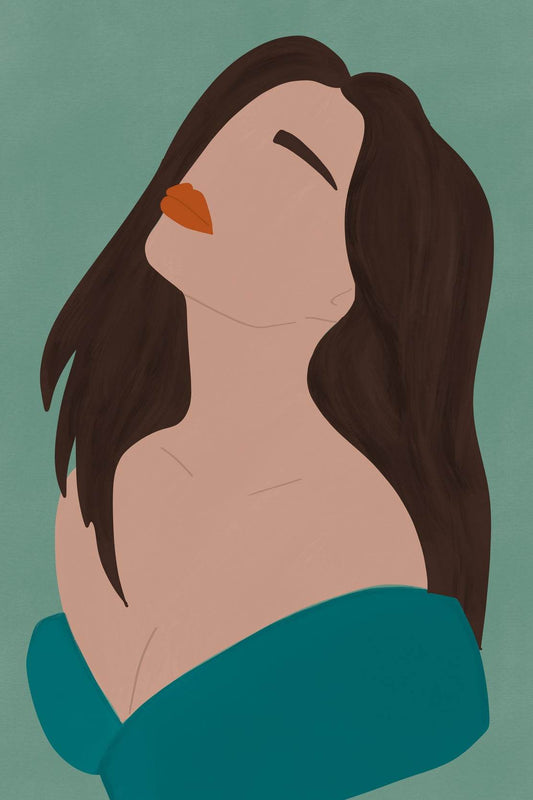 Sad Woman Face Wall Art - beink online art store