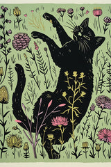 Floral Feline Wall Art