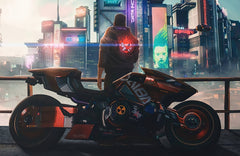 Cyberpunk 2077 Motorcycle Boogeyman Gaming Wall Art