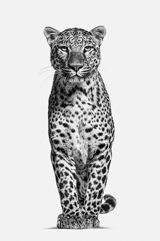 African Leopard Black & White Wall Art - beink online art store