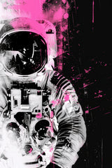 Astronaut Pink Minimalist Modern Abstract Wall Art