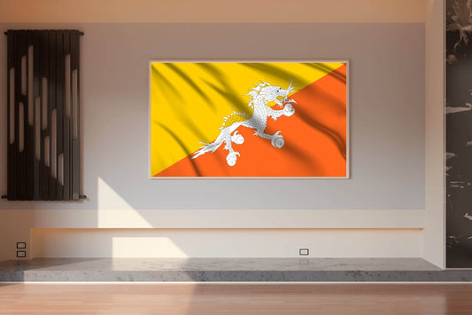 Bhutan National Flag Wall Art - beink online art store