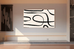 Black Ink Trails Modern Wall Art