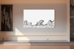 Handdrawn Thin Waves Abstract Wall Art