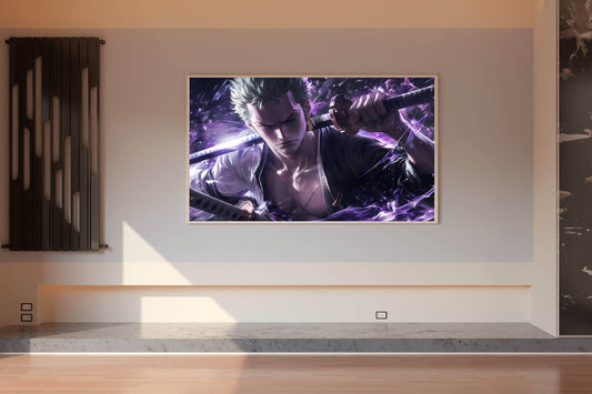 Roronoa Zoro Purple Anime Wall Art - beink online art store