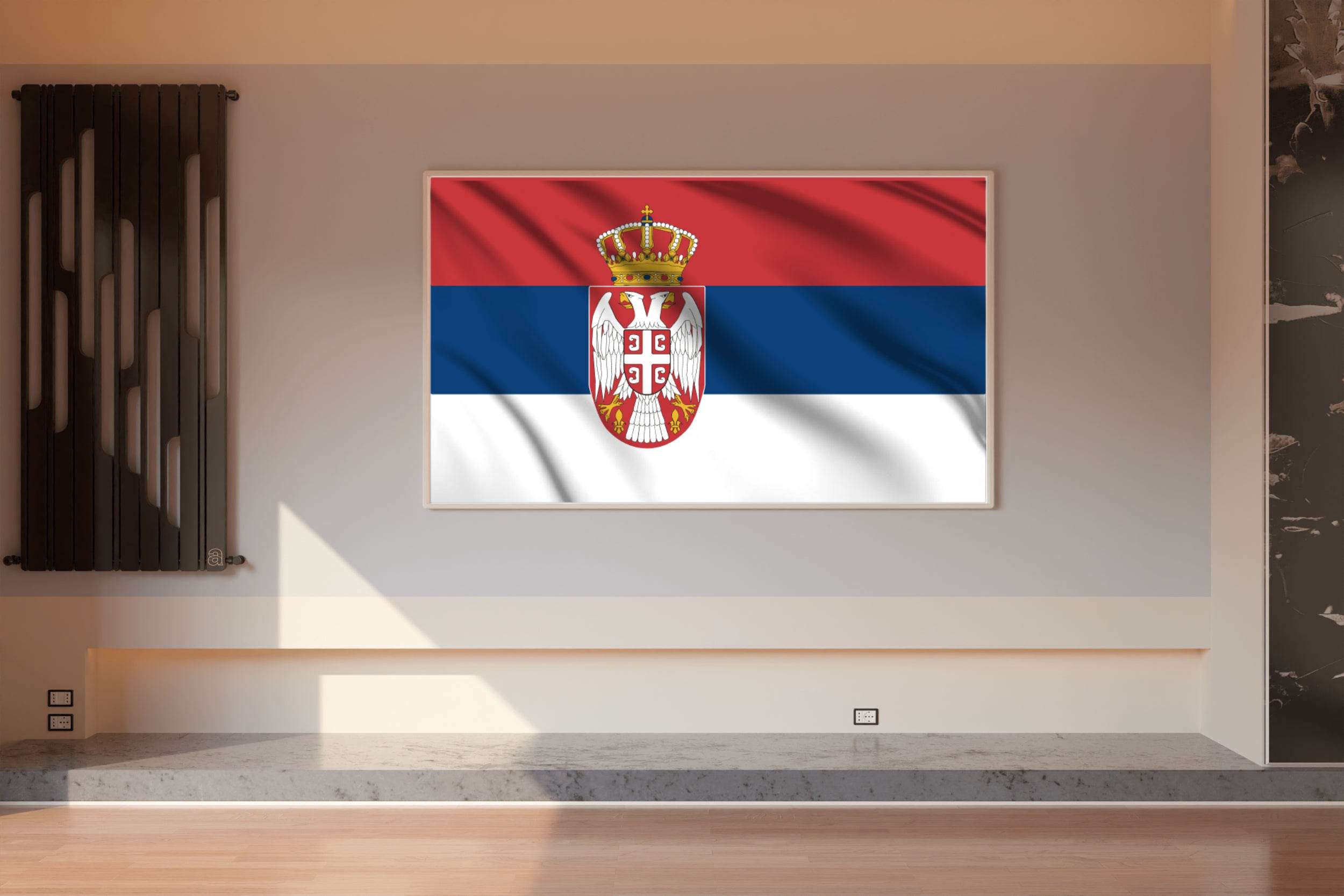 Serbia National Flag Wall Art - beink online art store