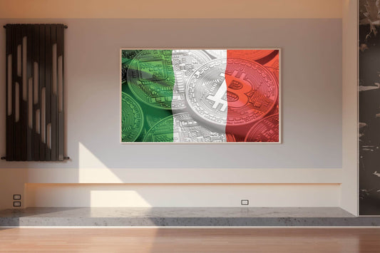 Crypto Bitcoin Money Flag Wall Art - beink online art store